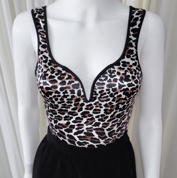 Vanity Fair Tops - Vintage Leopard Print Top •Stretch Satin • Vanity Fair Crop • Print Bustier Tank
